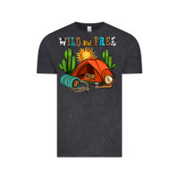 Vintage Black wild and free camp Vintage Tee - AdoDesignShop