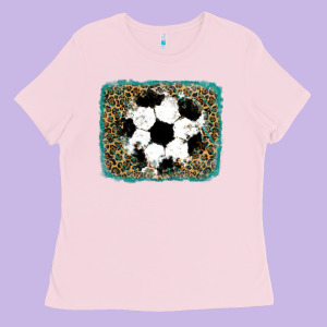 Glitter Soccer Leopard Ladies Tee Designed By Ranaportraitstore