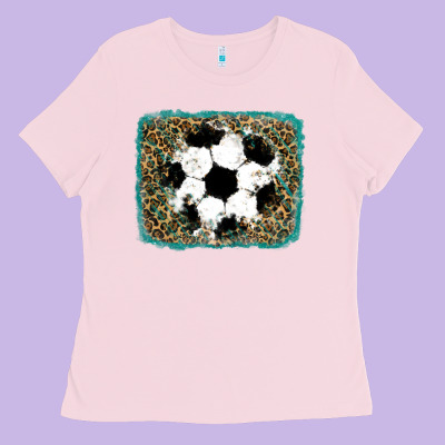 Ladies Tee glitter soccer leopard