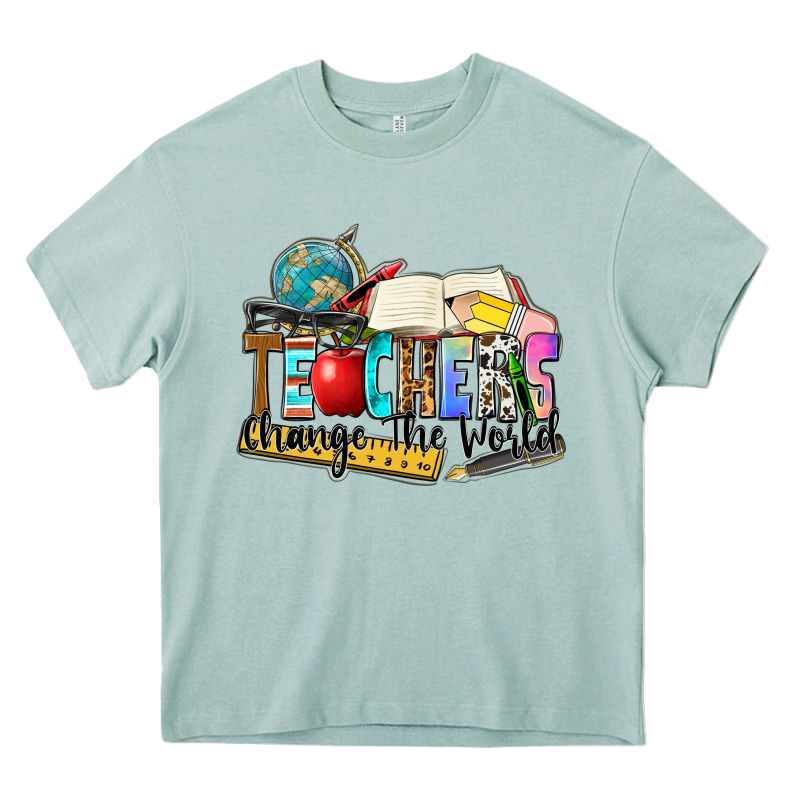 Teachers Change The World Heavy Core Tee by Zillion Design Studio | Teevron