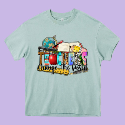 Teachers Change The World Heavy Core Tee Designed By Zillion Design Studio