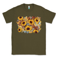 Army Green sunflower glitter leather background Classic Tee - AdoDesignShop