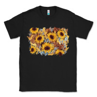 Black sunflower glitter leather background Classic Tee - AdoDesignShop