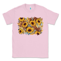 Bubblegum Pink sunflower glitter leather background Classic Tee - AdoDesignShop