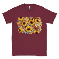 Burgundy sunflower glitter leather background Classic Tee - AdoDesignShop