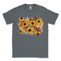Charcoal Heather sunflower glitter leather background Classic Tee - AdoDesignShop