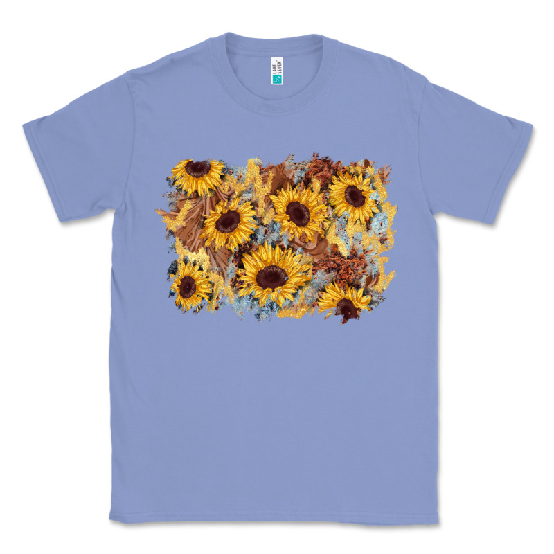 Sunflower Glitter Leather Background Classic Tee by AdoDesignShop | Teevron