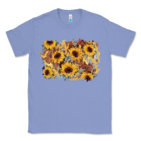 Colony Blue sunflower glitter leather background Classic Tee - AdoDesignShop