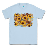 Dusty Blue sunflower glitter leather background Classic Tee - AdoDesignShop