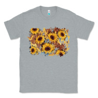Heather Grey sunflower glitter leather background Classic Tee - AdoDesignShop