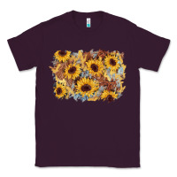 Plum sunflower glitter leather background Classic Tee - AdoDesignShop