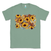 Sage sunflower glitter leather background Classic Tee - AdoDesignShop