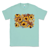 Seafoam sunflower glitter leather background Classic Tee - AdoDesignShop