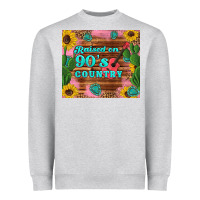 Raised 90's Country Guitar Cactus Sunflower's Heavyweight Sweatshirt | Teevron