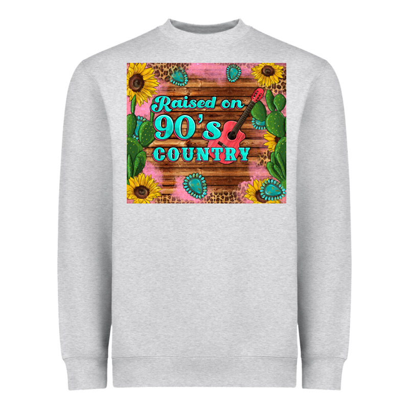 Raised 90's Country Guitar Cactus Sunflower's Heavyweight Sweatshirt by Artiststas | Teevron