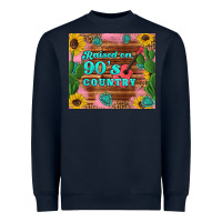 Navy raised 90's country guitar cactus sunflower's Heavyweight Sweatshirt - Artiststas