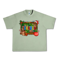 Oil Green christmas teacher and coffe cup with board Urban Heavy Tee - AdoDesignShop