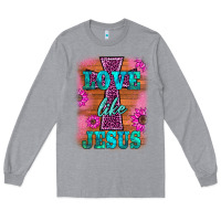 Heather Grey love like jesus Long Sleeve Tee - BarkalooDesign