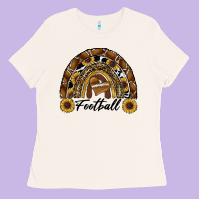 Ladies Tee football rainbow