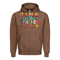 Chestnut its me hi im the teacher its me nca Zipper Hoodie - NancyCooperArtShop