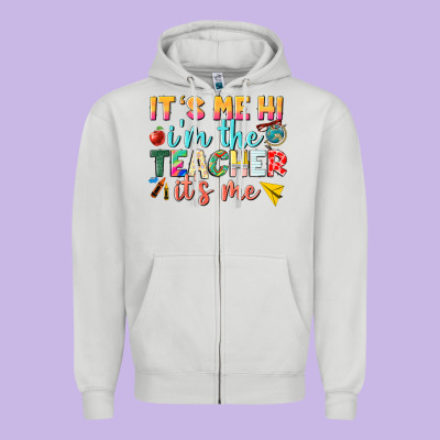 Its Me Hi Im The Teacher Its Me Nca Zipper Hoodie Designed By Nancycooperartshop