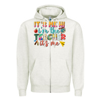 Oatmeal Heather its me hi im the teacher its me nca Zipper Hoodie - NancyCooperArtShop