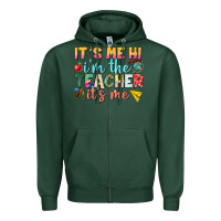 Sports Green its me hi im the teacher its me nca Zipper Hoodie - NancyCooperArtShop