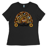 Black football rainbow Ladies Tee - RanaPortraitStore