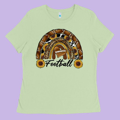 Ladies Tee football rainbow