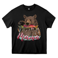Black Mother's Day Mama Bear Hunting Fish Heavy Core Tee - RanaPortraitStore