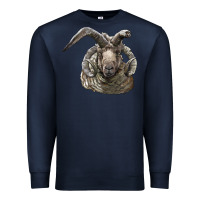 Navy navajo churro sheep head Premium Sweatshirt - LillyAllenDesigns