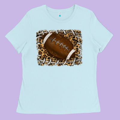 Ladies Tee leopard american football backround