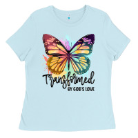 Baby Blue transformed by god's love Ladies Tee - JahusDesignShop