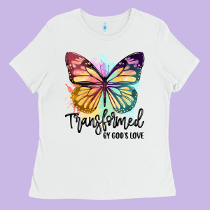 Transformed By God's Love Ladies Tee Designed By Jahusdesignshop
