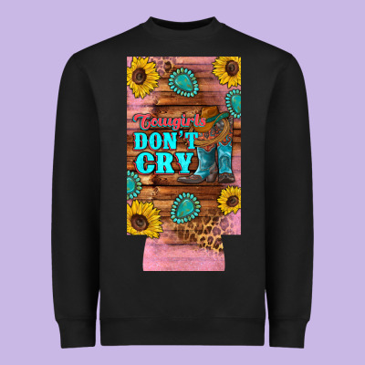 Cowgirls Don't Crty Boots Hat Sunflowers 12 Oz Can Cooler  (slim) Heavyweight Sweatshirt Designed By Artiststas