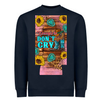 Navy cowgirls don't crty boots hat sunflowers 12 oz can cooler  (slim) Heavyweight Sweatshirt - Artiststas