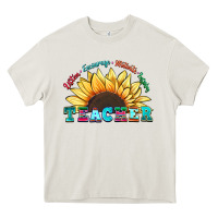 Teacher Sunflower Listen Encourage Motivate Inspir Heavy Core Tee | Teevron