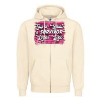 Sandshell This is what a survivor looks like Breast Cancer Zipper Hoodie - NancyCooperArtShop