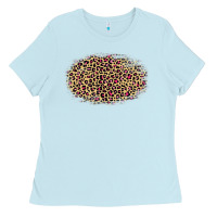 Baby Blue leopard pattern Ladies Tee - RanaPortraitStore