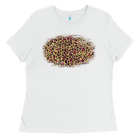 White leopard pattern Ladies Tee - RanaPortraitStore
