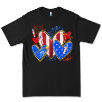 Black 4th of july hearts Premium Tee - texasbilliewilder