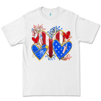 White 4th of july hearts Premium Tee - texasbilliewilder