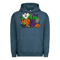 Pigment Midnight Navy halloween heart Urban Hoodie - CowGirlArtShop
