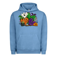 Pigment Pebble Blue halloween heart Urban Hoodie - CowGirlArtShop