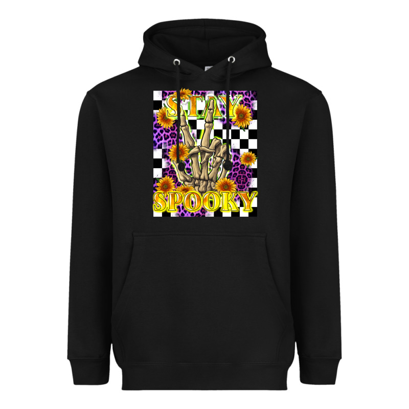 Stay Skeleton Hand Spooky Heavyweight Hoodie by LillyAllenDesigns | Teevron