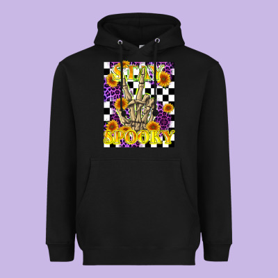 Stay Skeleton Hand Spooky Heavyweight Hoodie Designed By Lillyallendesigns