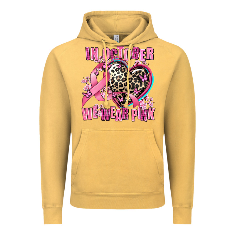 Western Leopard  In October We Wear Pink Heart Vintage Hoodie by AdoDesignShop | Teevron