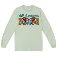 Matcha all american mom american flag butterfly Long Sleeve Tee - LillyAllenDesigns