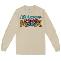 All American Mom American Flag Butterfly Long Sleeve Tee | Teevron