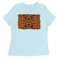 Baby Blue leopard glitter background Ladies Tee - RanaPortraitStore
